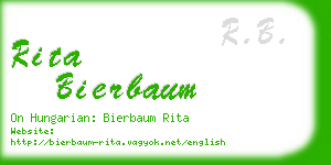 rita bierbaum business card